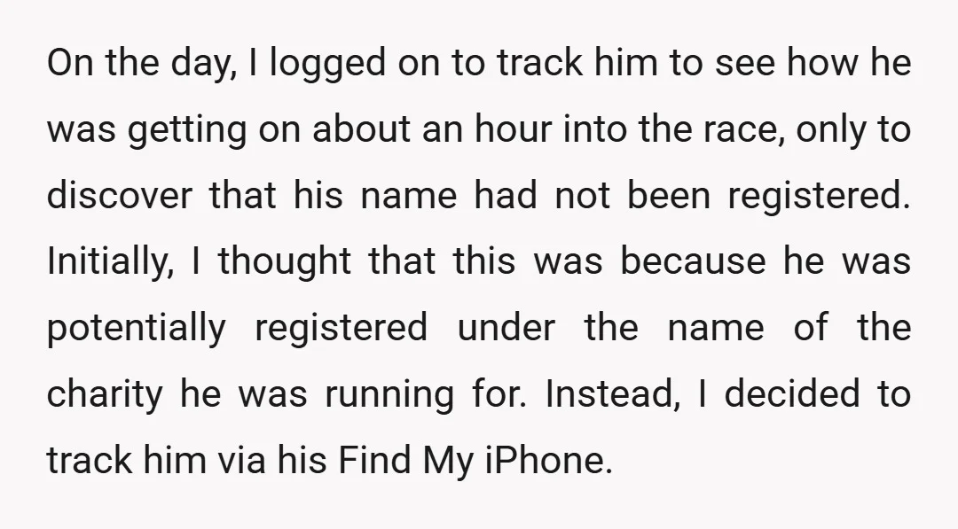 On the day, I logged on to track him to see how he was getting on about an hour into the race, only to discover that his name had not...