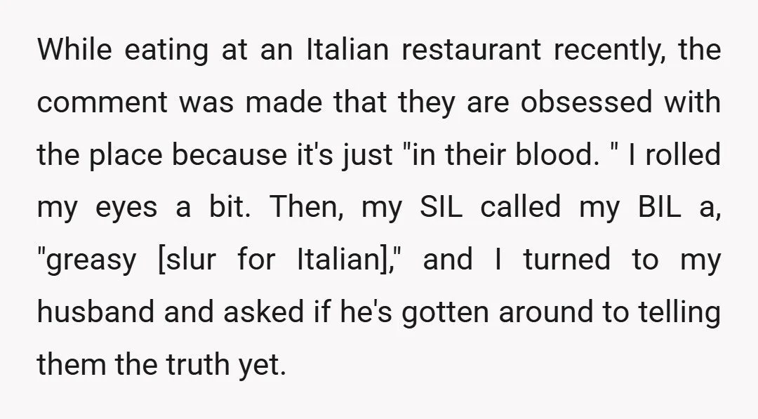 While eating at an Italian restaurant recently, the comment was made that they are obsessed with the place because it's just "in their blood. " I rolled my eyes a...