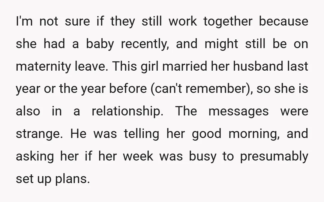 I'm not sure if they still work together because she had a baby recently, and might still be on maternity leave. This girl married her husband last year or the...