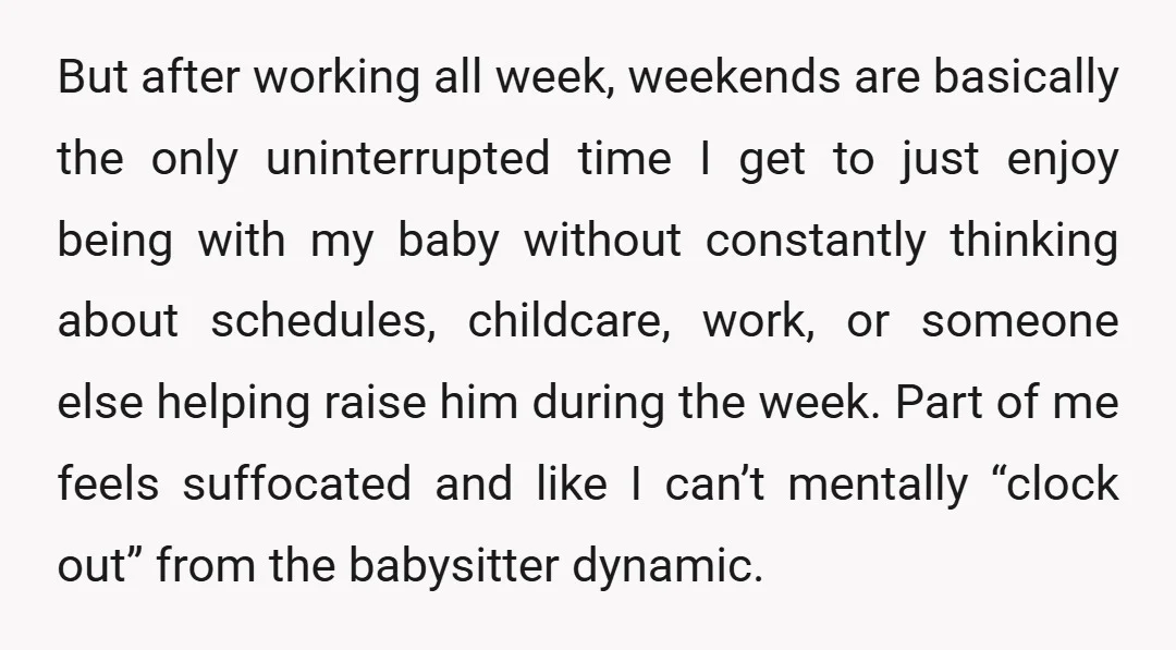 But after working all week, weekends are basically the only uninterrupted time I get to just enjoy being with my baby without constantly thinking about schedules, childcare, work, or someone...