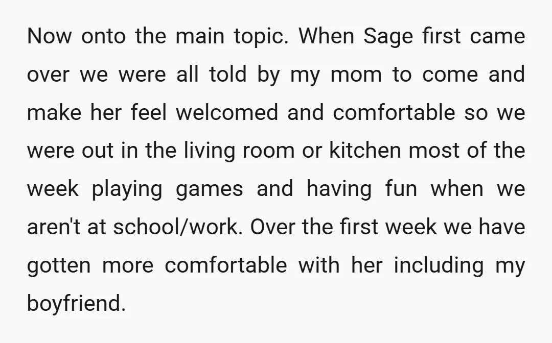 Now onto the main topic. When Sage first came over we were all told by my mom to come and make her feel welcomed and comfortable so we were out...