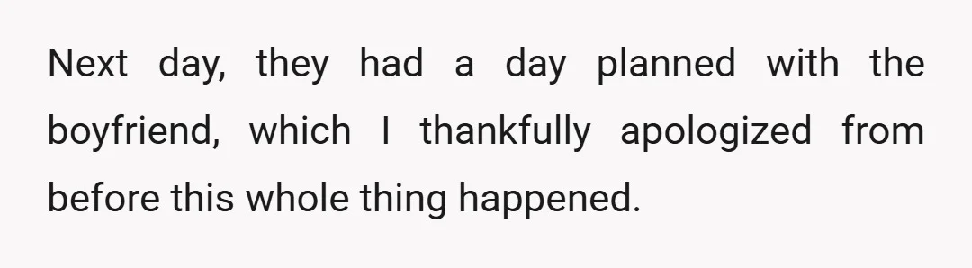 My husband's brother, J, called him before the outing, and we all discussed what happened.