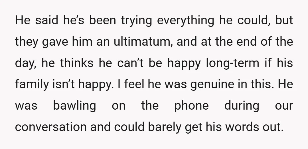 He said he’s been trying everything he could, but they gave him an ultimatum, and at the end of the day, he thinks he can’t be happy long-term if his...