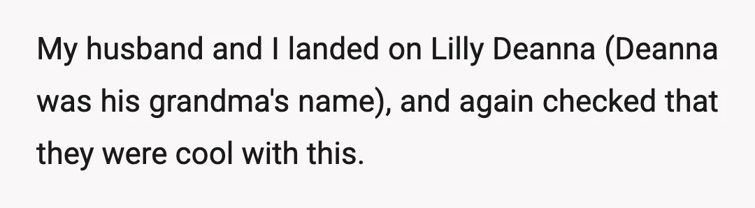 He assured me that she is my baby, and I am free to name her whatever I like.