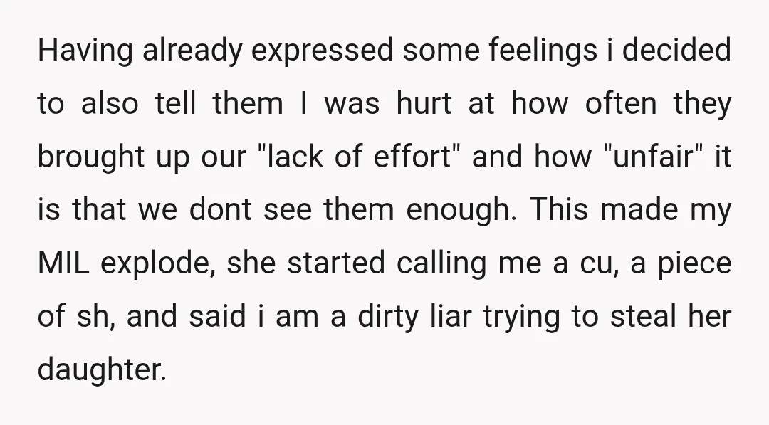 Having already expressed some feelings i decided to also tell them I was hurt at how often they brought up our "lack of effort" and how "unfair" it is that...