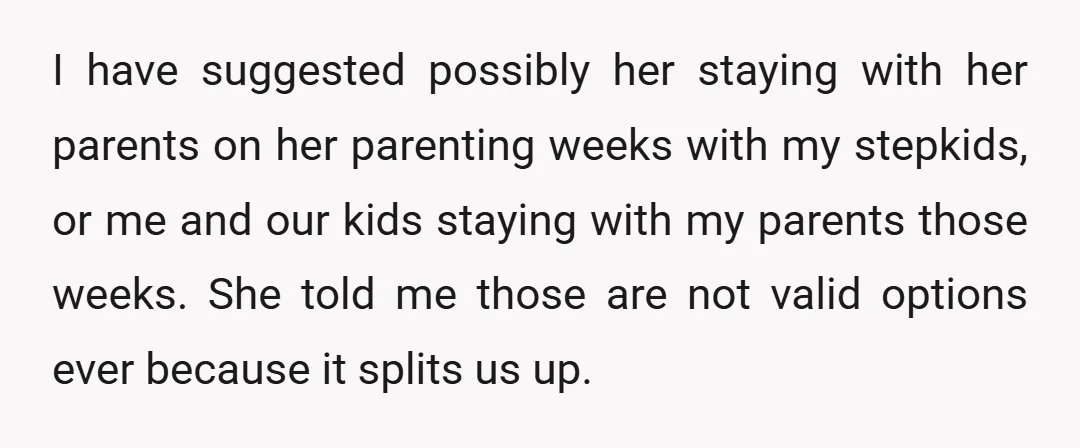 I told her the last time we talked about it that we might end up splitting up for real, because I couldn't continue like we have been.