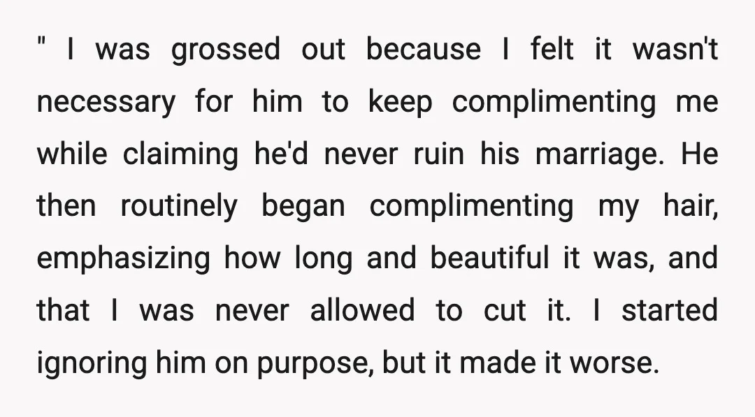 He seemed to get tense and started seeking me out. One day, he drove past on the forklift, crossed his eyes and stuck out his tongue. I looked away and...