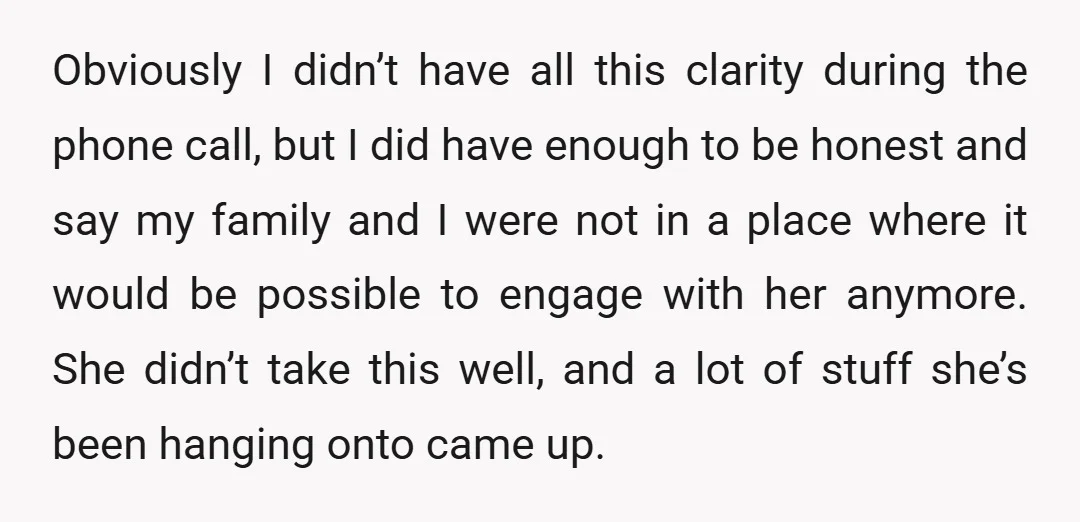 Obviously I didn’t have all this clarity during the phone call, but I did have enough to be honest and say my family and I were not in a place...
