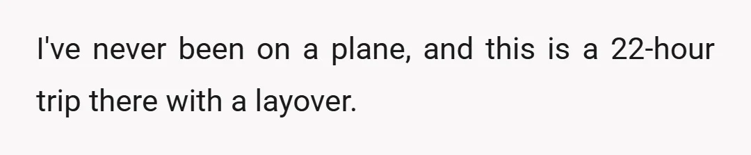 I've never been on a plane, and this is a 22-hour trip there with a layover.