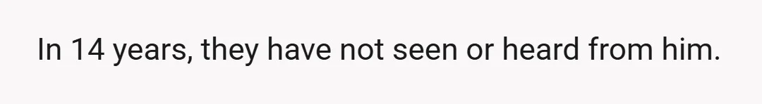 In 14 years, they have not seen or heard from him.