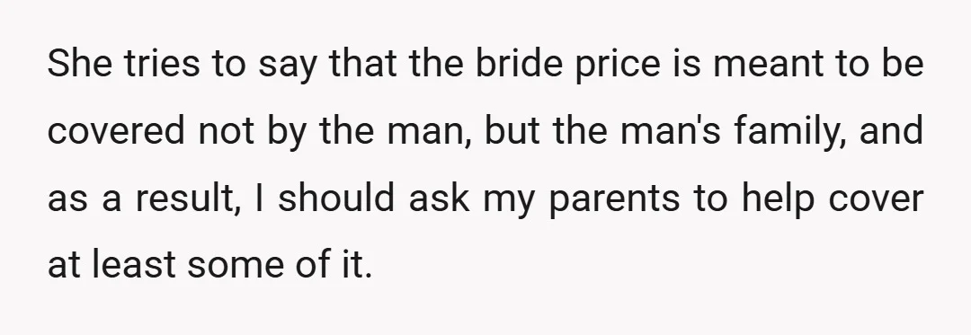 I've asked her what she thought of living together without being married as well, and she said it would be a hard no from her family.