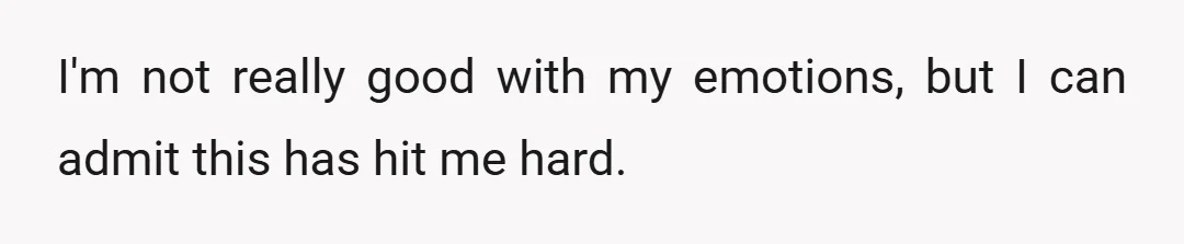 I'm not really good with my emotions, but I can admit this has hit me hard.