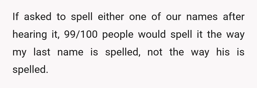 OOP: "It is generic, but my last name is the traditional spelling.
