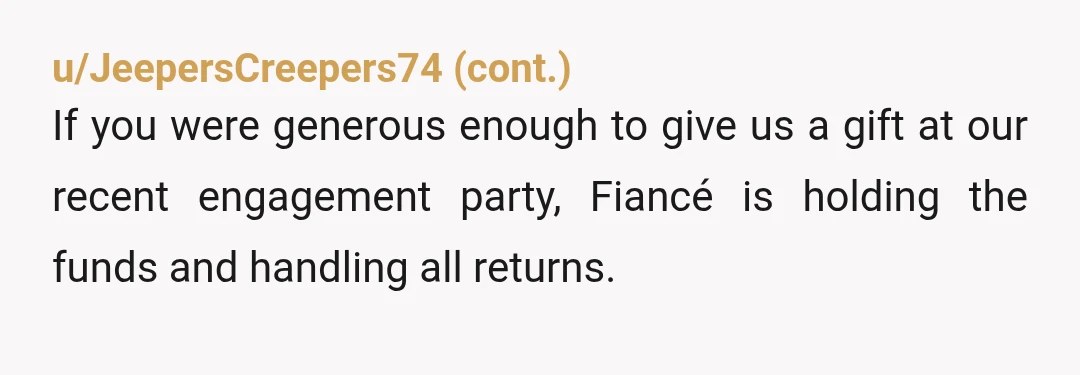 u/ElderberryNeither000 This is a blaring red flag. How does she not see this would be wedding money for both of you? Enjoy this life with her. It's going to be...