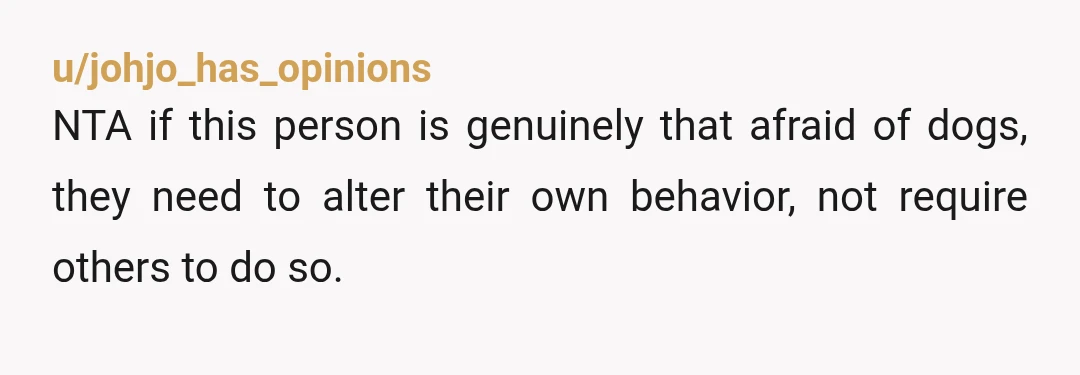 u/NoBodyCares2000
NTA.
It’s widely entitled of them to even ask.
It’s a public bench, you are there and no you do not have to move because someone’s afraid of dogs.
