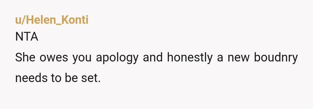 u/Helen_Konti NTA She owes you apology and honestly a new boudnry needs to be set. Your permit should be treated like keys or wallet, not something shared, because the cost...