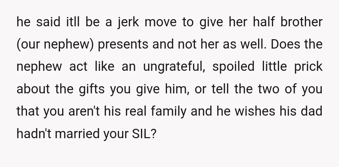 Does he flat out refuse family events that you invite him to, or to meet your baby? It's not unfair to punish her for her behavior, while rewarding him if...