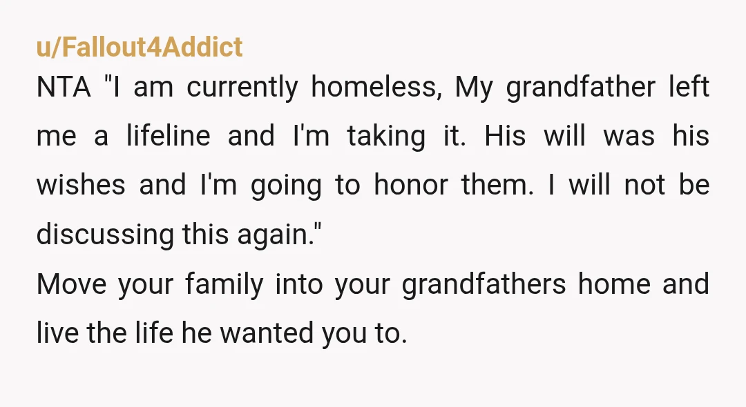u/friendlypeopleperson NTA. And if you do retain a lawyer, DO NOT tell anyone, ANYONE, that you have done that!! Let them just calm down and let it die down and...
