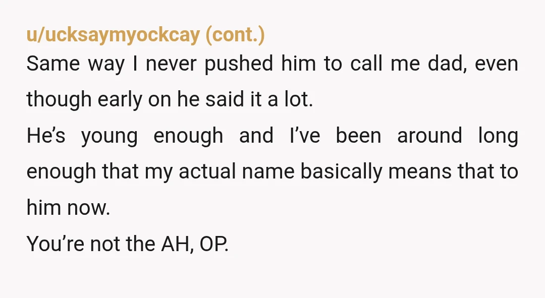 u/Environmental-Art168 NTA, I think what's insensitive is them basically wanting to erase your father's last name all because he passed when yo were four. You can't force someone to call...
