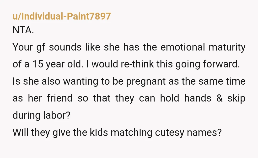 u/BisforBeard
Oh HELL NO! Her even asking you to do this is crazy and the fact that she doesn't see how crazy it is... is a huge red flag.
RUN!