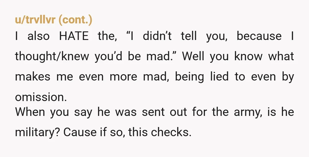 u/SnooRecipes9891
It's a lie for sure and a very bad one. Only one reason to make up a bad lie.