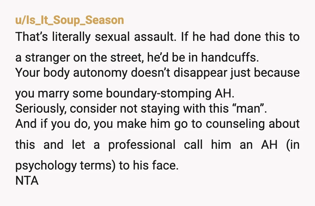 u/currymuttonpizza
NTA. For the record, my ADHD has never made me touch people without their consent.
