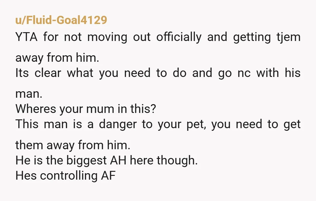 u/Mariposa-Technicolor YTA for leaving your “beloved” pets with someone who do not like them. If you are not living there, take them with you or comeback every night to be...