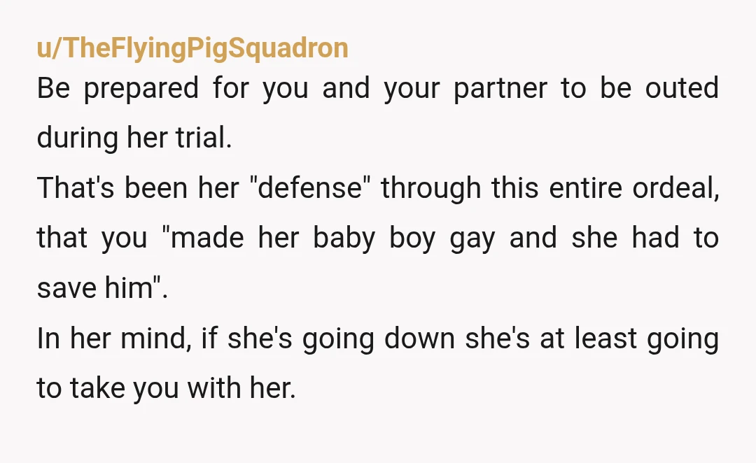 u/etwarog I'm sorry that you have to go through all of this! As terrible as she is, arresting her couldn't have been easy for you. I'm glad you guys had...