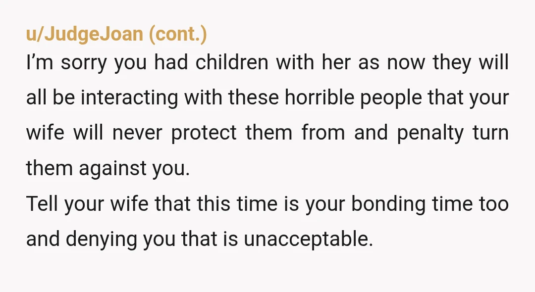 u/hlfshaveflopynutsack You need to be preparing to end this relationship and legally protect your relationship with your child. Your wife chose her family over you, on your honeymoon. She does...