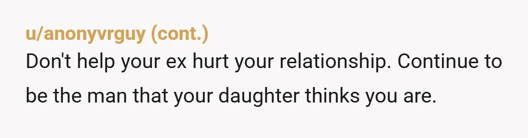 u/Ok-Literature-3026 NTA - your daughter would’ve had so much fun. As a mom, I can’t fathom why someone would say no to the other parent taking their own child camping...
