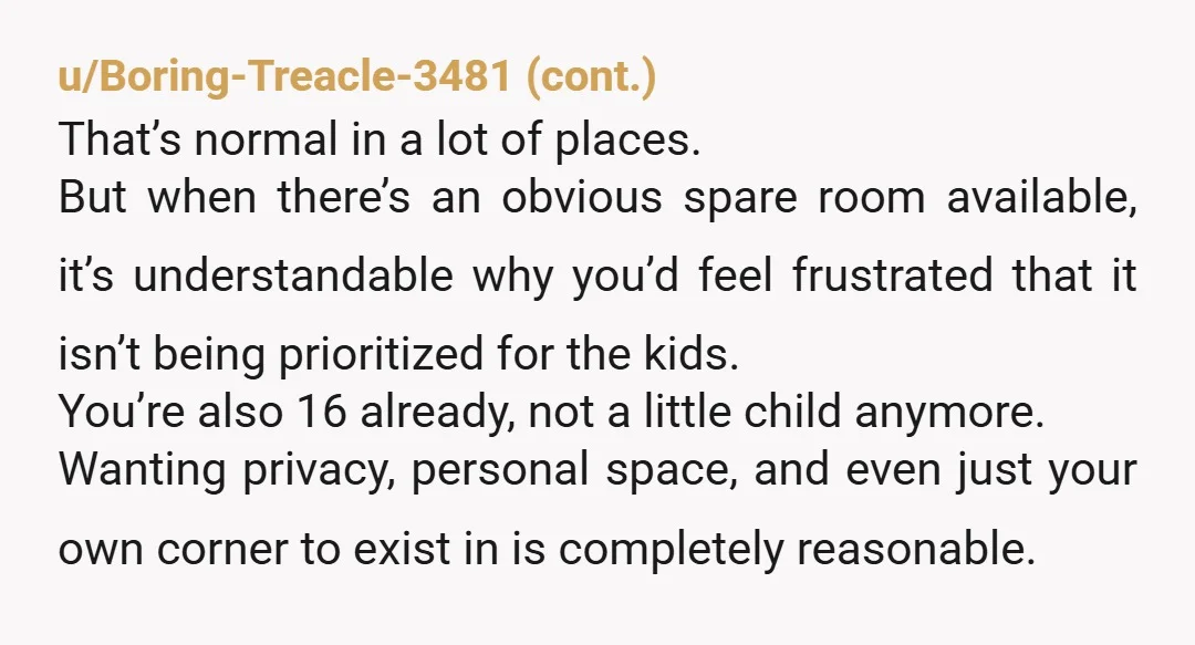 u/AspectNo1992
Sounds like they shouldn't have had children.
NTA.
Get a job as soon as you can to begin saving money to move out when you turn 18.