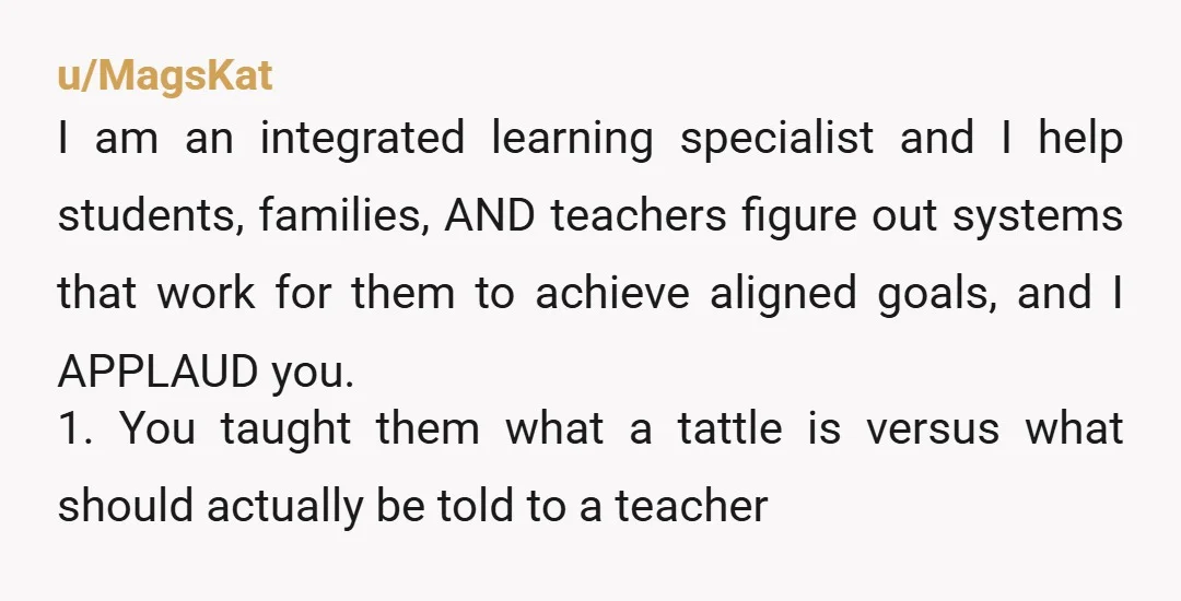 u/MagsKat I am an integrated learning specialist and I help students, families, AND teachers figure out systems that work for them to achieve aligned goals, and I APPLAUD you. 1....