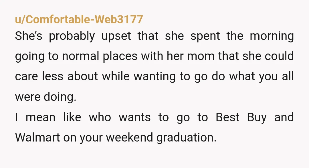 u/TspoonT
NTA, she has issues she needs to sort out. Like everyone has gone above and beyond.....