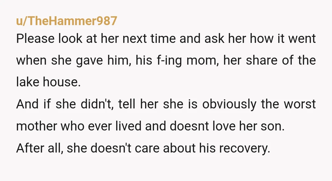 u/ceciliabee Not wrong. Your sister got a share she could give him or split with him. And he would what, live there and the rest of you vacation there? Kid...