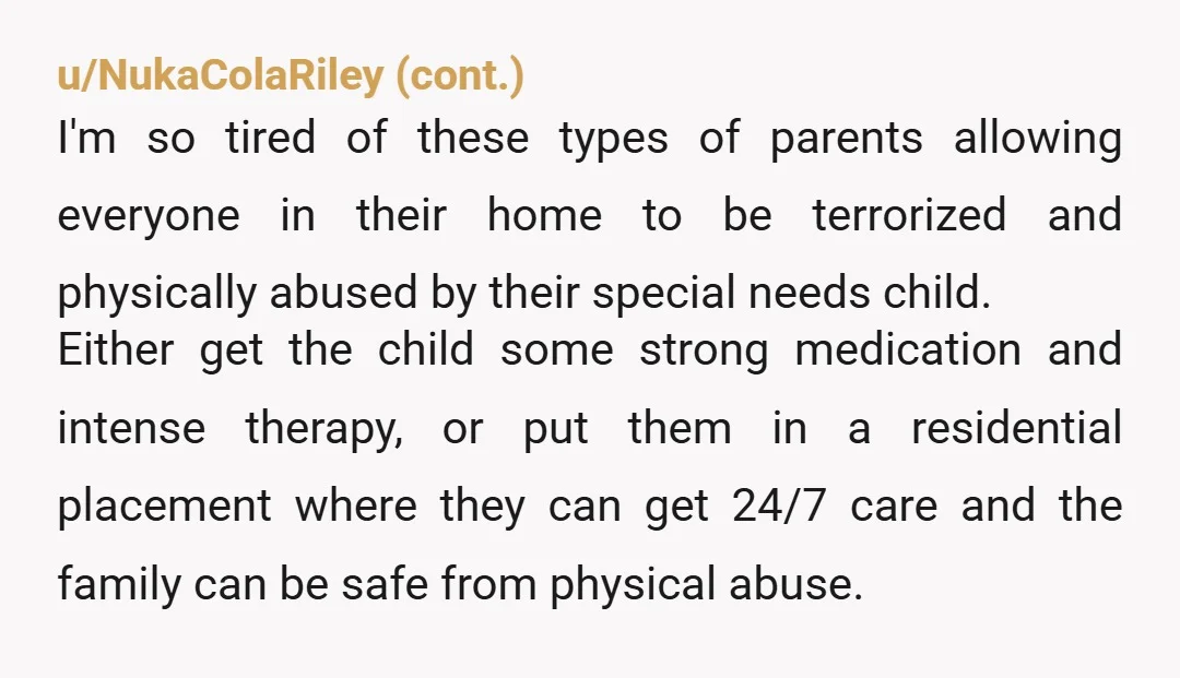 u/Special_Lychee_6847 Your parents need to think ahead, and make preparations. Just 'existing' at home, with no improvement in his life planned, is so negligent. If your parents can't handle his...
