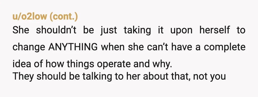 u/auntie_beans
Oh, so it’s ok for her to “Go behind (somebody’s) back,” but not you.
Is that about right?
NTJ.