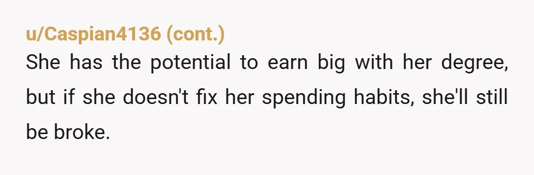 u/trinitrotolerance NTA  The problem with her attitude isn’t that you’re unwilling to share, it’s that the moment you do she will suddenly expand her current habits to the new “expanded”...
