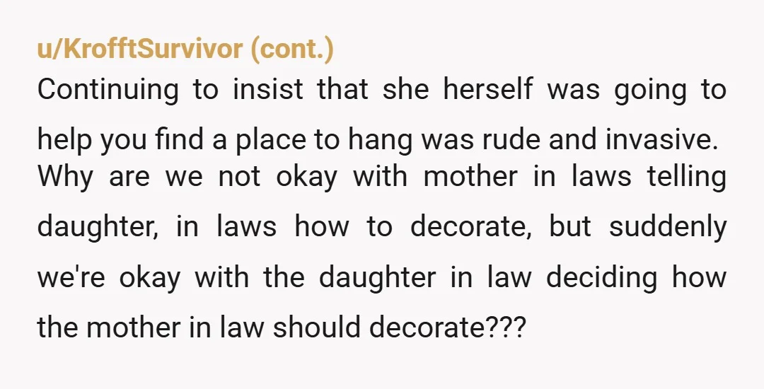 u/AcidReign25 NAH. I would not hang artwork I don’t like it main areas of my home. But if it was a gift from my DIL I would at least hang...