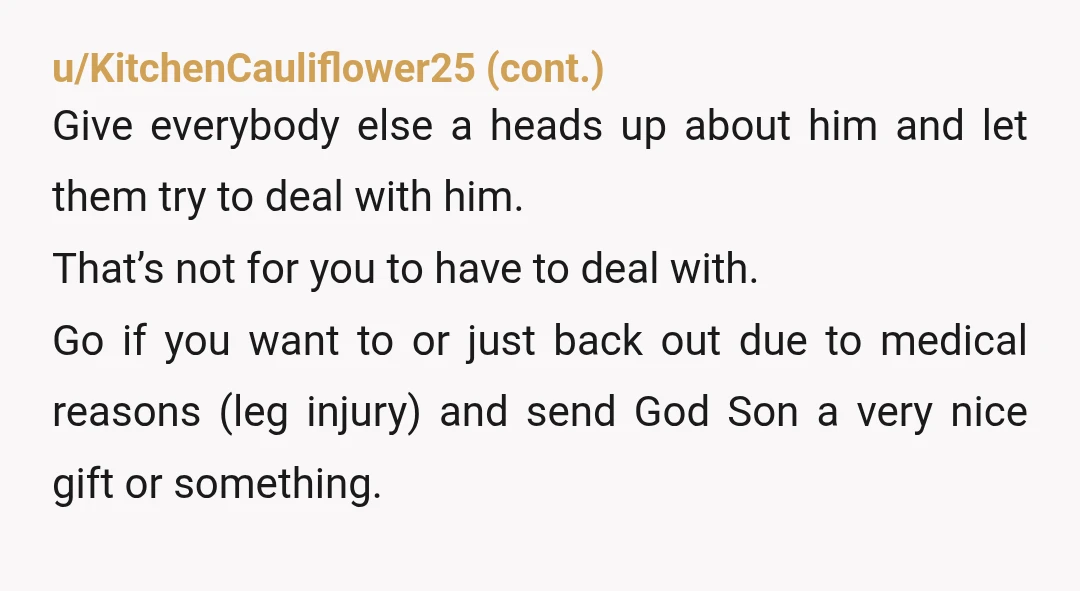 u/CellistLow8857 NTA at all. I think your only options are to tell the truth or make up a reason why you can’t. Like you’re visiting a friend “enroute” but not...