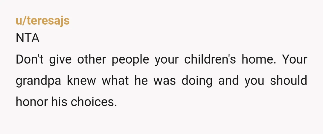 u/Stunning-Title3909
NTA. Getting a lawyer would be a prudent move as others have stated.