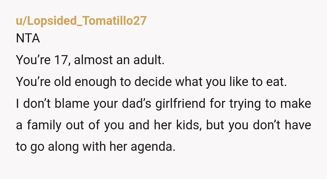 u/Kat092620
NTA I think Cass hops from man to man and found an older stable man in your dad.
You don’t have to “act” like a family with anyone.