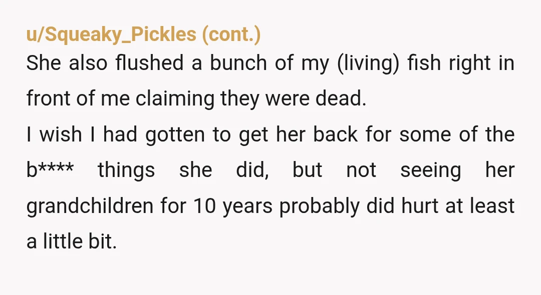 u/xHeero For all the MIL stories I've read here, your's is the closest to what I imagine I'd try to do if I had to deal with a s*** MIL....