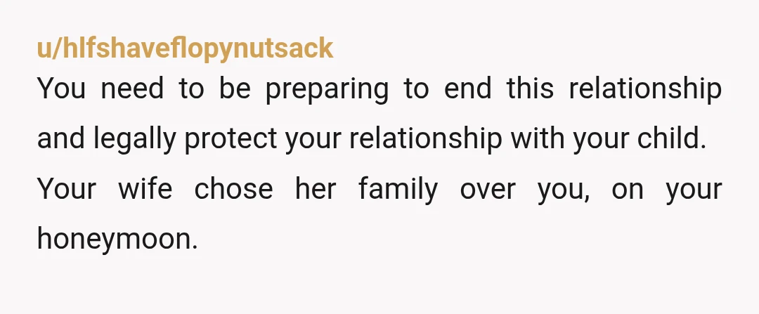u/Inside_Major_8078 NTA Time for you and baby to go NC. Also the 2 of you need marriage counseling. Her putting you in the back seat is the way to end...