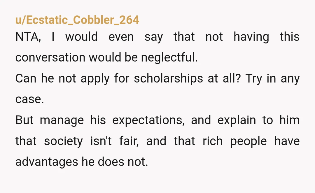 u/toadog His dreams can be achieved at state schools, too. Don’t fall for the prestige and bragging rights of Ivy League schools. Once someone is in the workplace no one...
