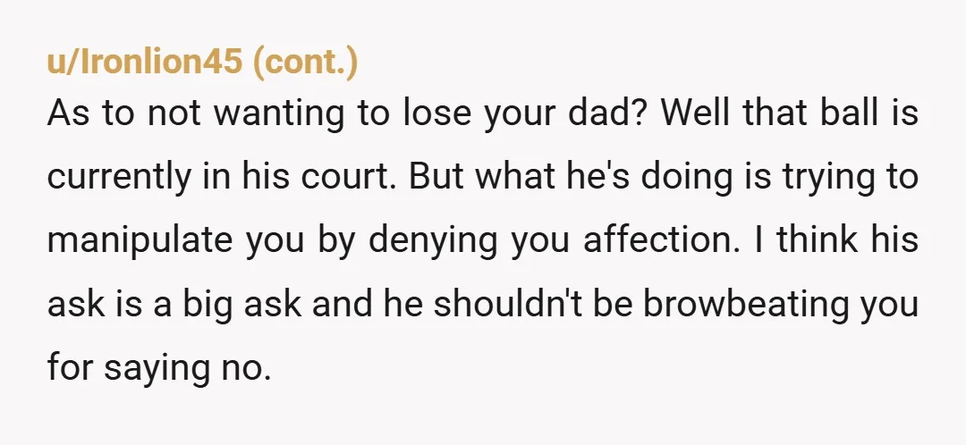 u/TaxiLady69 I would tell them that putting this burden on someone who hasn't had a chance to live their own life and decide for themselves if they even want children...