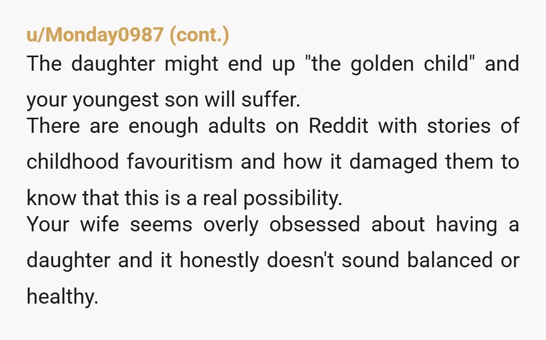 u/JellyfishDull3783 NTA. Having children requires you both to say yes. No one should be pressured into having children. You are correct that If the shoe was on the other foot...