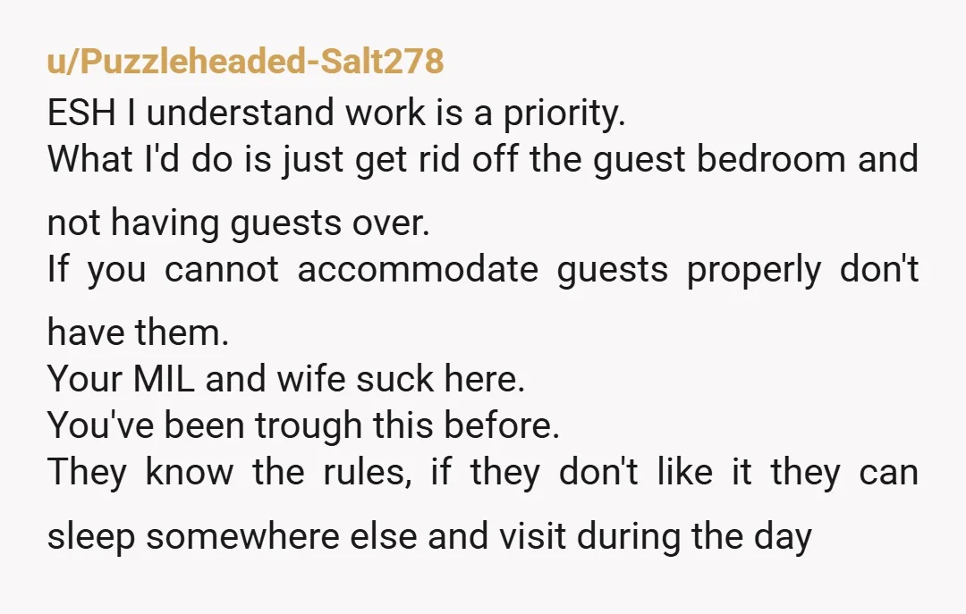 u/Drixislove YTA. It can be your office, or it can be a spare room. If you can't have guests over properly (i.e., not kicking them out of their bed and...