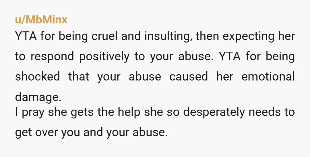 u/Grand_Extension_6437 This post is kind of a mess, I can't tell what you are asking for judgment on. You need to quit engaging with her at all or anyone she...