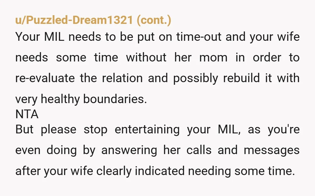 u/Able_Stay_9984 NTA, you haven’t said anything hurtful. MIL is narcissistic and grieving the loss of her primary source of attention (FIL). This is the worst possible combo as she needs...