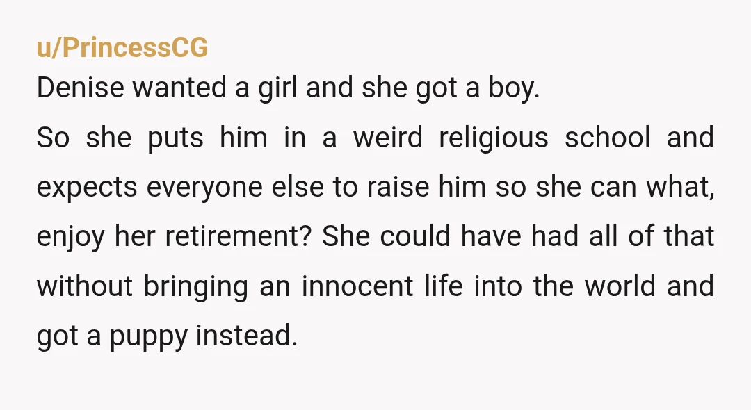 They made me an offer. They said Denise would “agree” to babysit my children every other Saturday Yeah right. And even in the unlikely scenario she actually did, i would...